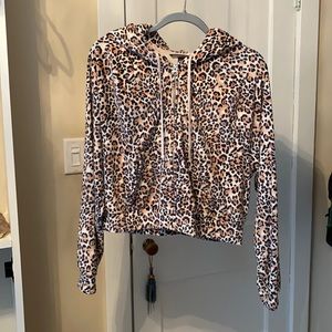 NWT leopard print velour hoodie